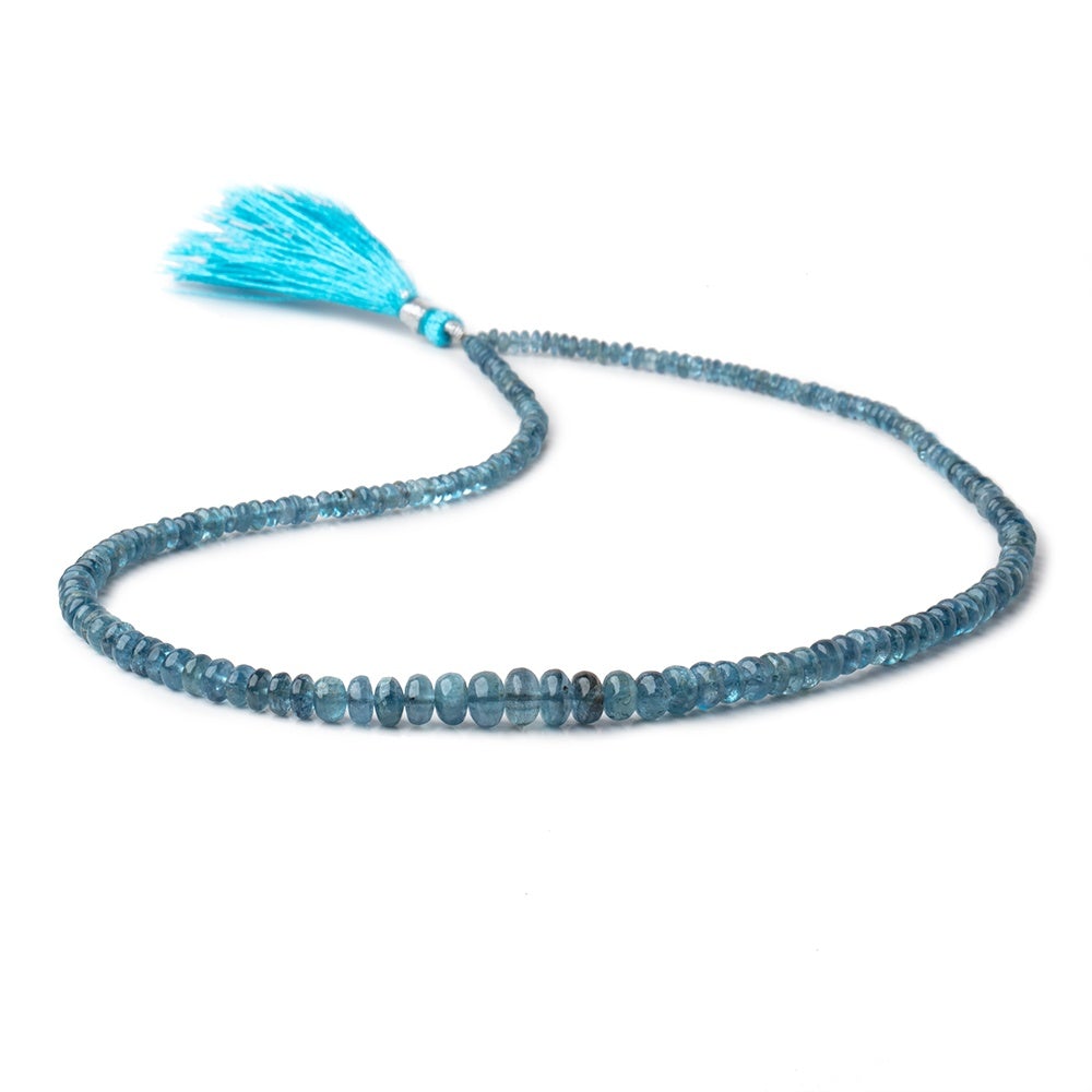 3-7mm Aquamarine plain rondelle beads 17 inch 190 pieces A - Beadsofcambay.com