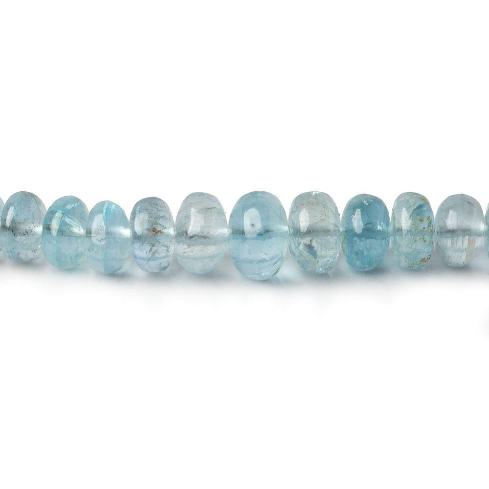 3-7mm Aquamarine Plain Rondelle Beads 18 inch 159 pieces AA - Beadsofcambay.com