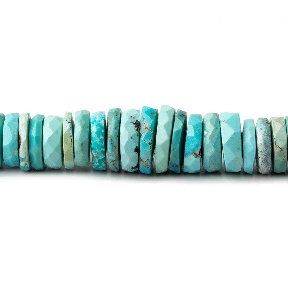 3-7mm Chinese Turquoise faceted heshi beads 18 inch 290 beads - Beadsofcambay.com