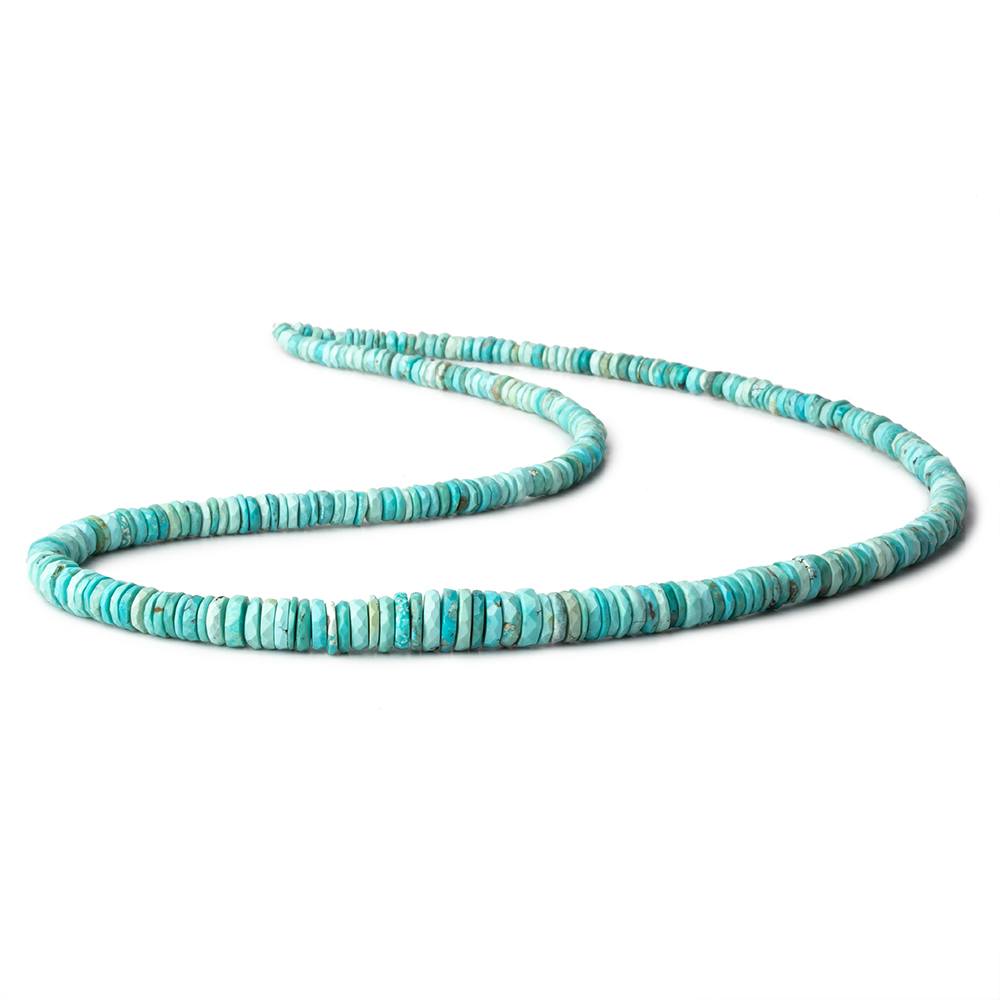 3-7mm Chinese Turquoise faceted heshi beads 18 inch 290 beads - Beadsofcambay.com