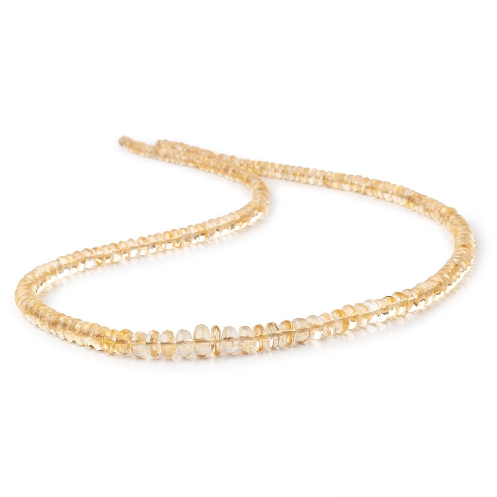 3-7mm Citrine Plain Rondelle Beads 18 inch 187 pieces AA - Beadsofcambay.com