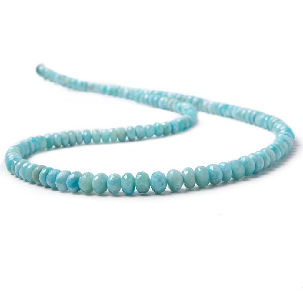 3-7mm Larimar faceted rondelle beads 18 inch 147 pieces - Beadsofcambay.com