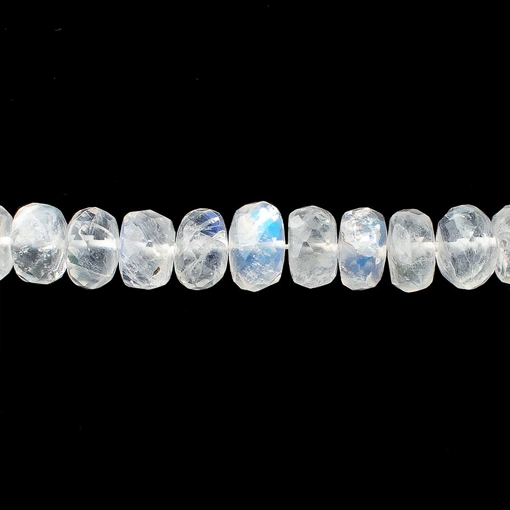 3-7mm Rainbow Moonstone Faceted Rondelle Beads 18.5 inch 184 pieces - Beadsofcambay.com