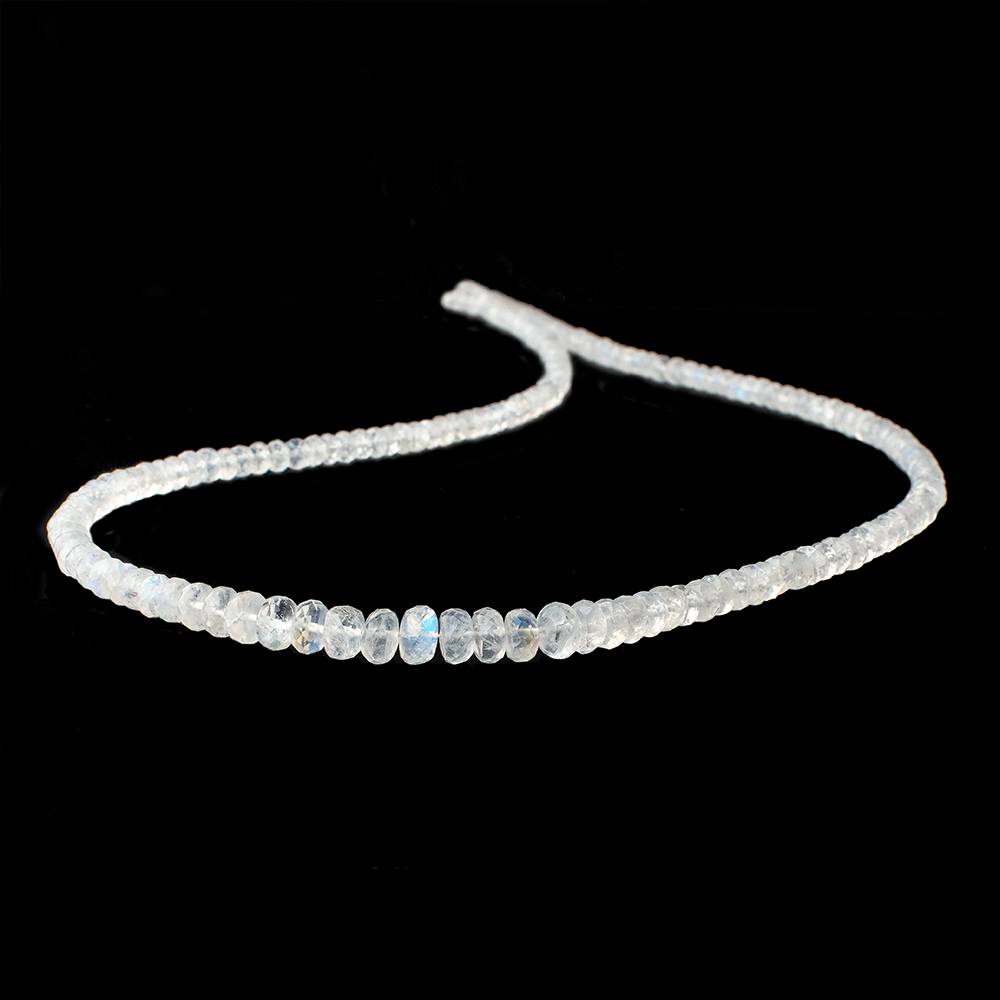 3-7mm Rainbow Moonstone Faceted Rondelle Beads 18.5 inch 184 pieces - Beadsofcambay.com