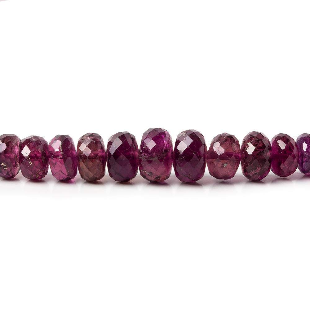 3-7mm Rubelite Tourmaline Faceted Rondelle Beads 18 inch 153 pcs - Beadsofcambay.com