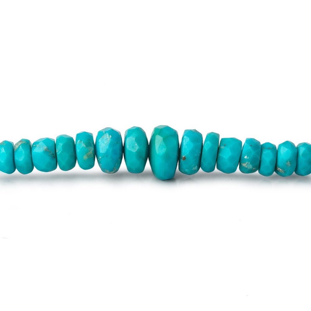 3-7mm Sleeping Beauty Turquoise Faceted Rondelle Beads 14.5 inch 175 pieces - Beadsofcambay.com
