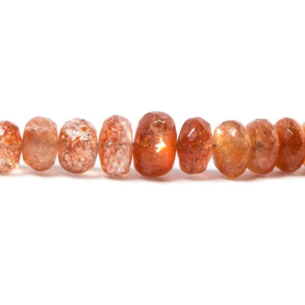 3-7mm Sunstone Faceted Rondelle Beads 18 inch 160 pieces - Beadsofcambay.com