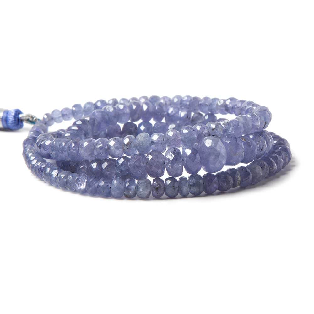 3-7mm Tanzanite Beads Faceted Rondelle, A Grade 17 inch 159 pieces - Beadsofcambay.com