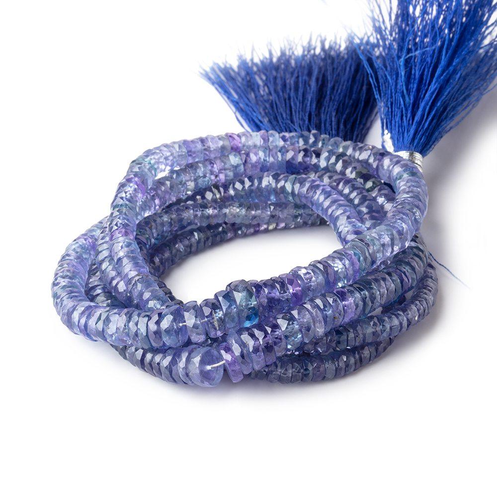3-7mm Tanzanite Faceted Heshi Beads 16 inch 256 pieces AA - Beadsofcambay.com