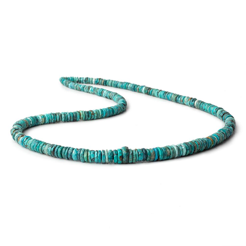 3-8mm Chinese Turquoise faceted heshi beads 17 inch 290 beads - Beadsofcambay.com