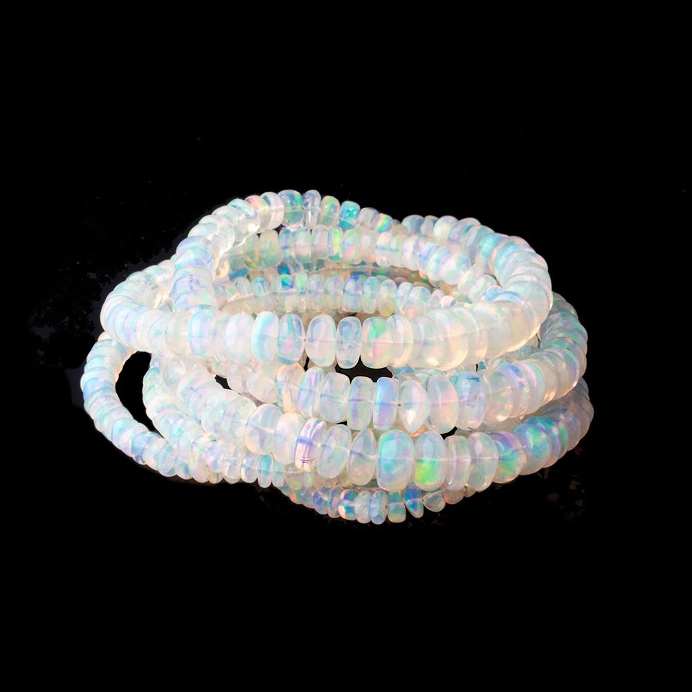 3-8mm Ethiopian Opal Plain Rondelle Beads 16 inch 166 pieces AA - Beadsofcambay.com