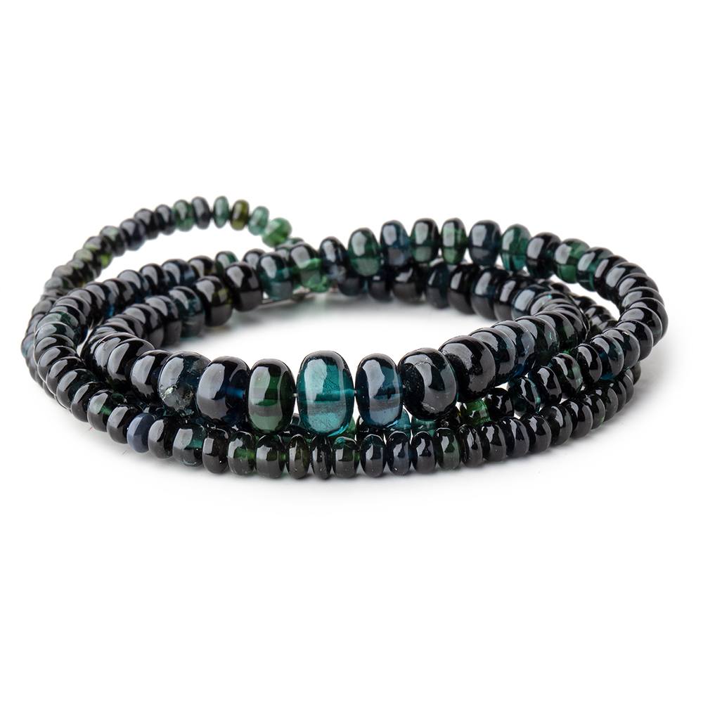 3-8mm Indicolite Blue & Chrome Green Tourmaline Plain Rondelles 18 inch 174 pieces AA - Beadsofcambay.com