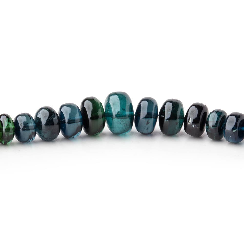 3-8mm Indicolite Blue & Chrome Green Tourmaline Plain Rondelles 18 inch 174 pieces AA - Beadsofcambay.com
