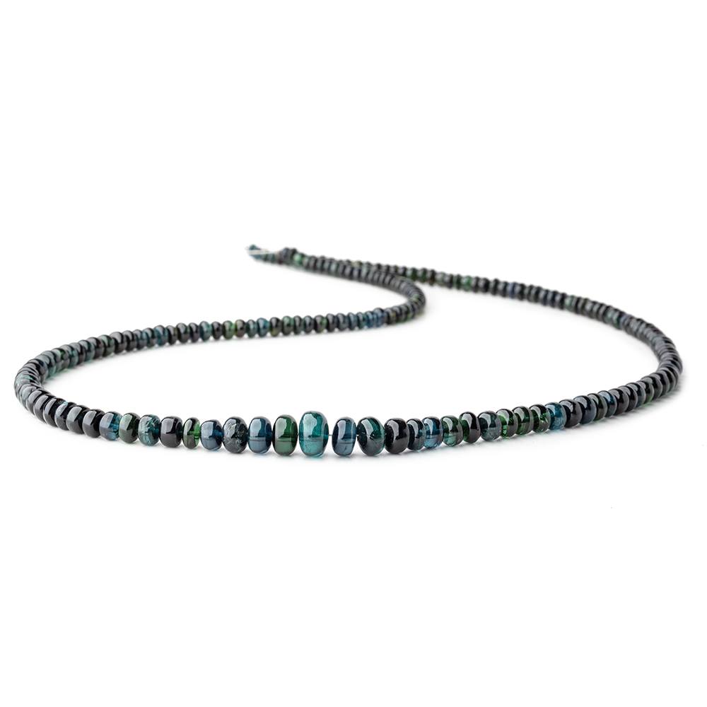 3-8mm Indicolite Blue & Chrome Green Tourmaline Plain Rondelles 18 inch 174 pieces AA - Beadsofcambay.com