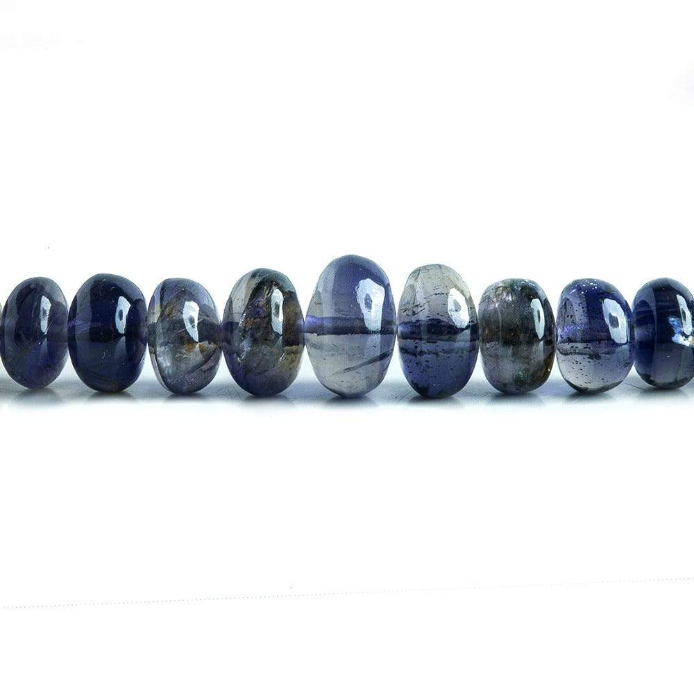 3-8mm Iolite Plain Rondelle Beads 16 inch 150 pieces - Beadsofcambay.com