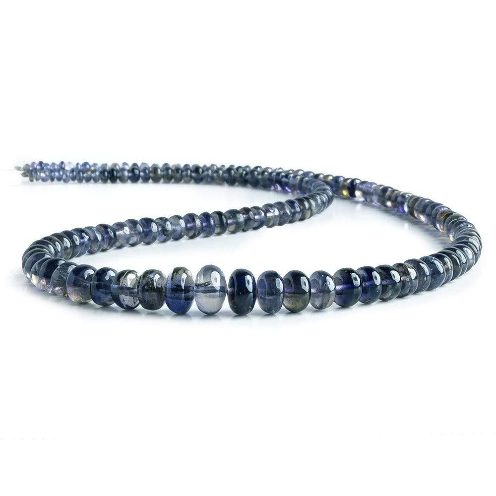 3-8mm Iolite Plain Rondelle Beads 16 inch 150 pieces - Beadsofcambay.com