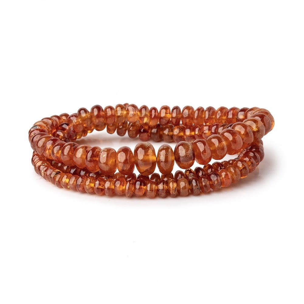 3-8mm Mandarin Garnet Plain Rondelle 16 inch 160 pieces - Beadsofcambay.com