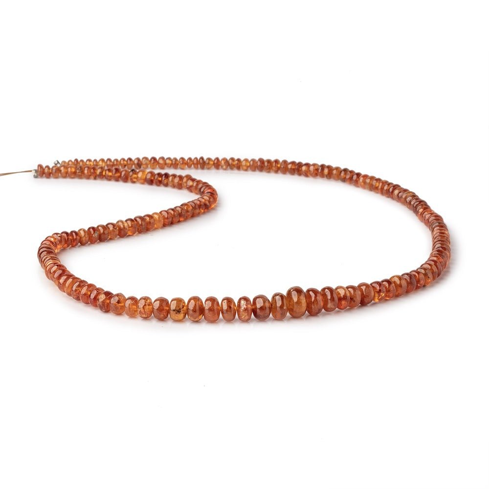 3-8mm Mandarin Garnet Plain Rondelle 16 inch 160 pieces - Beadsofcambay.com