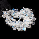 3-8mm Rainbow Moonstone Plain Square Beads 6.5 inch 48 pieces AA view 1