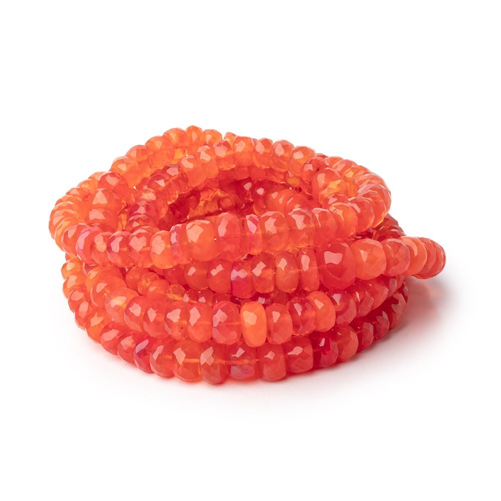 3-9mm Tangerine Ethiopian Opal Faceted Rondelle Beads 16 inch 133 pieces AA - Beadsofcambay.com