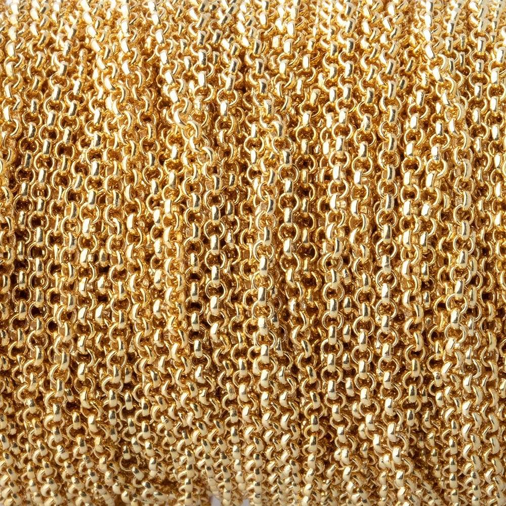 3 Feet - 1.5mm 22kt Gold plated Rolo Link Chain - Beadsofcambay.com