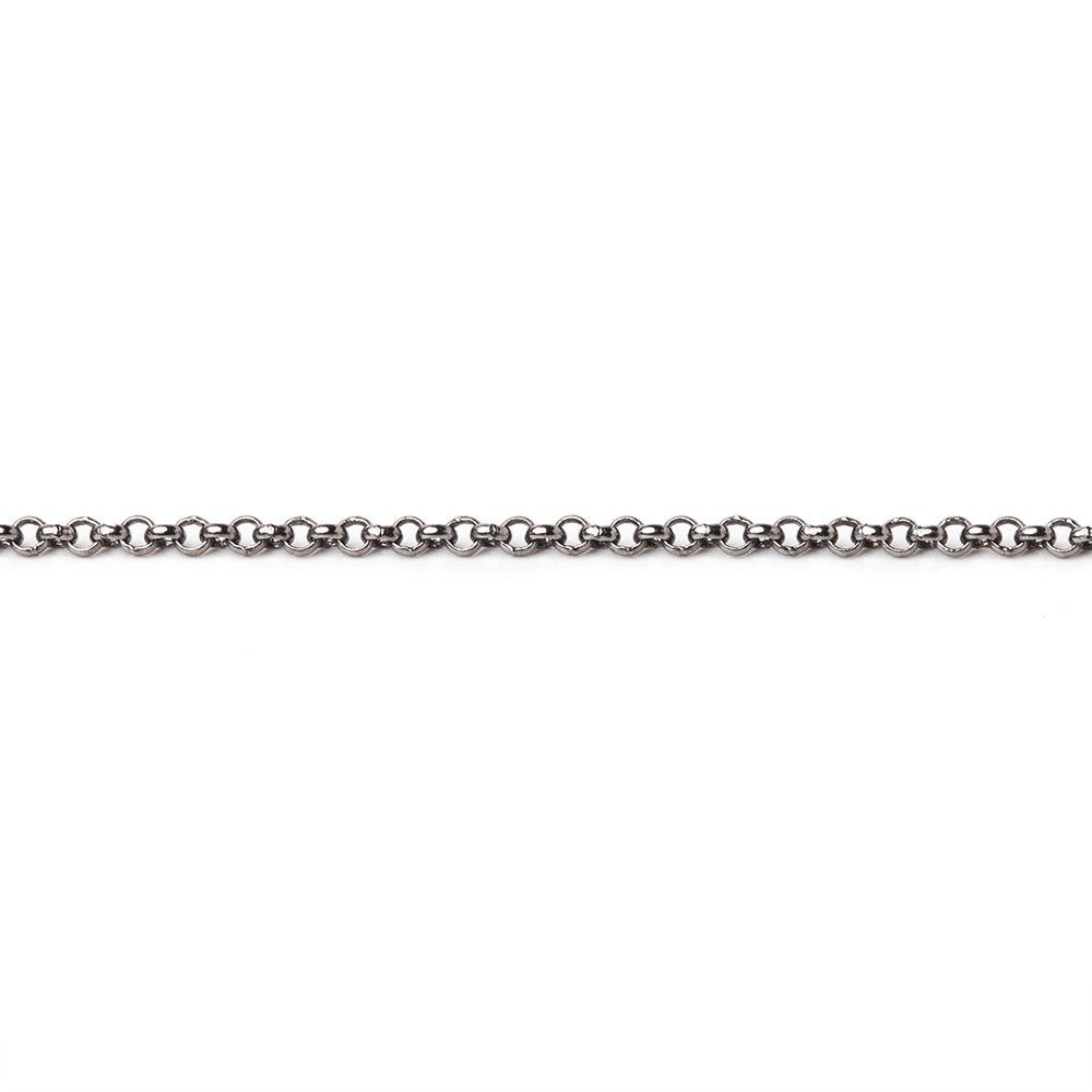 3 Feet - 1.5mm Black Gold plated Rolo Link Chain - Beadsofcambay.com