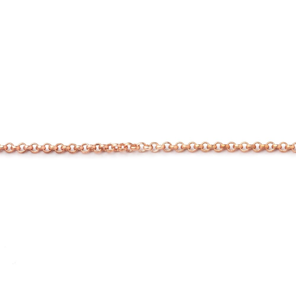 3 Feet - 1.5mm Rose Gold plated Rolo Link Chain - Beadsofcambay.com