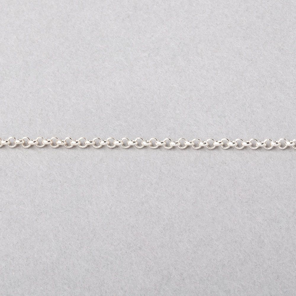 3 Feet - 1.5mm Silver plated Rolo Link Chain - Beadsofcambay.com
