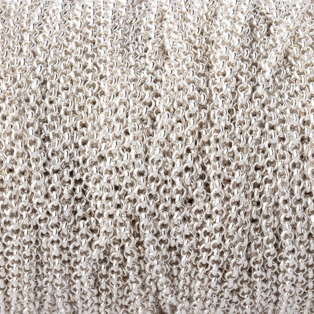 3 Feet - 1.8mm Silver plated Rolo Link Chain - Beadsofcambay.com