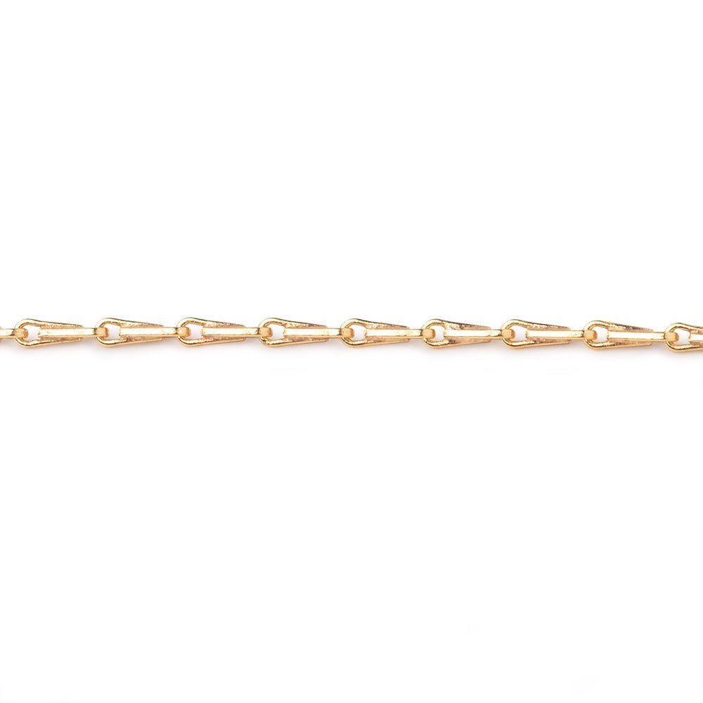 3 Feet - 1mm 22kt Gold plated Tear Drop Link Chain - Beadsofcambay.com