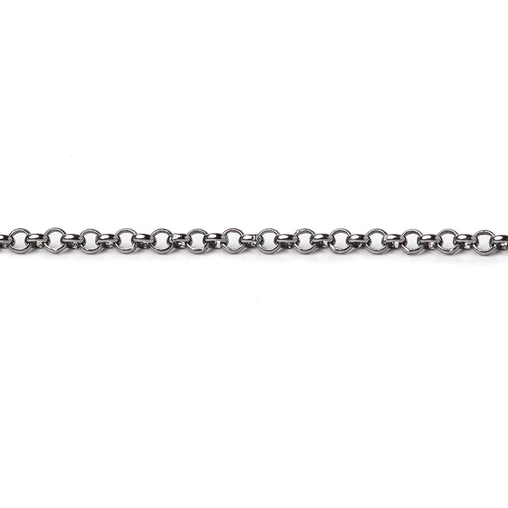 3 Feet - 2.5mm Black Gold plated Rolo Link Chain - Beadsofcambay.com