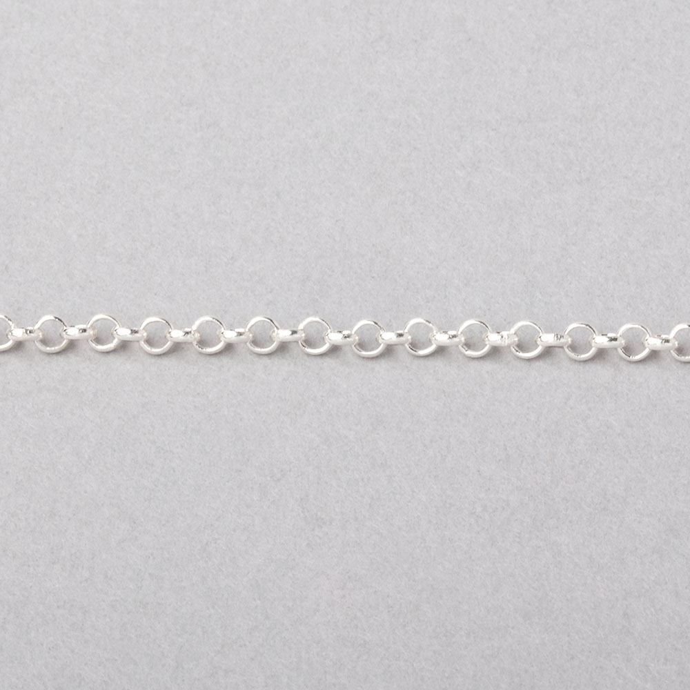3 Feet - 2.5mm Silver plated Rolo Link Chain - Beadsofcambay.com