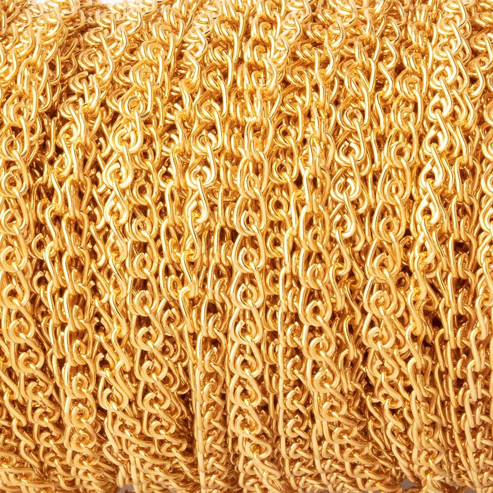 3 Feet - 3mm 22kt Gold plated Loop Link Chain - Beadsofcambay.com