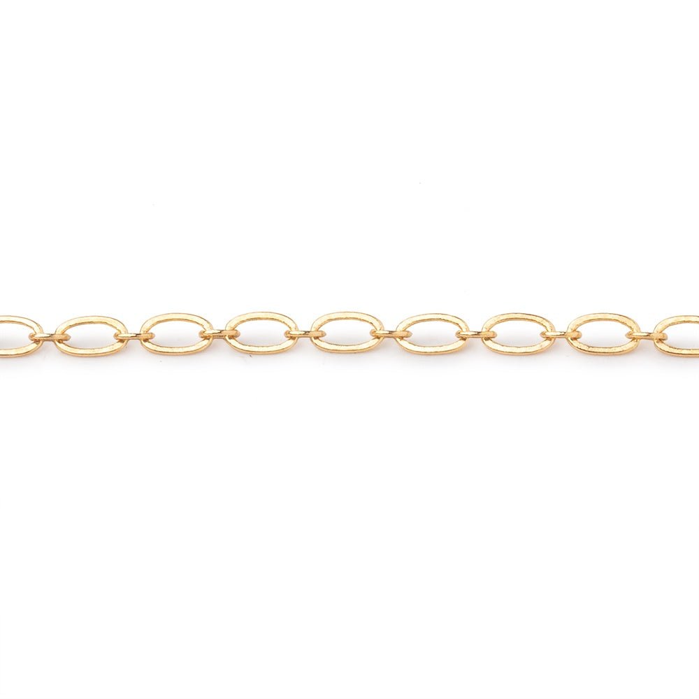 3 Feet - 3mm 22kt Gold plated Oval & Link Chain - Beadsofcambay.com