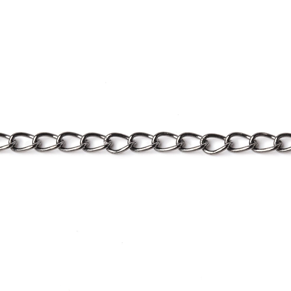 3 Feet - 3mm Black Gold plated Curb Link Chain - Beadsofcambay.com