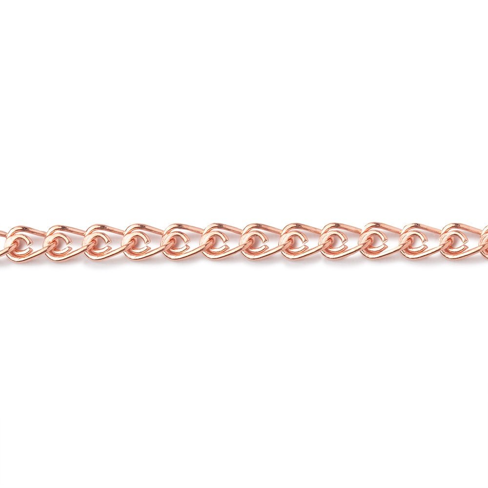 3 Feet - 3mm Rose Gold plated Loop Link Chain - Beadsofcambay.com