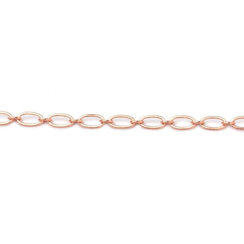 3 Feet - 3mm Rose Gold plated Oval & Link Chain - Beadsofcambay.com