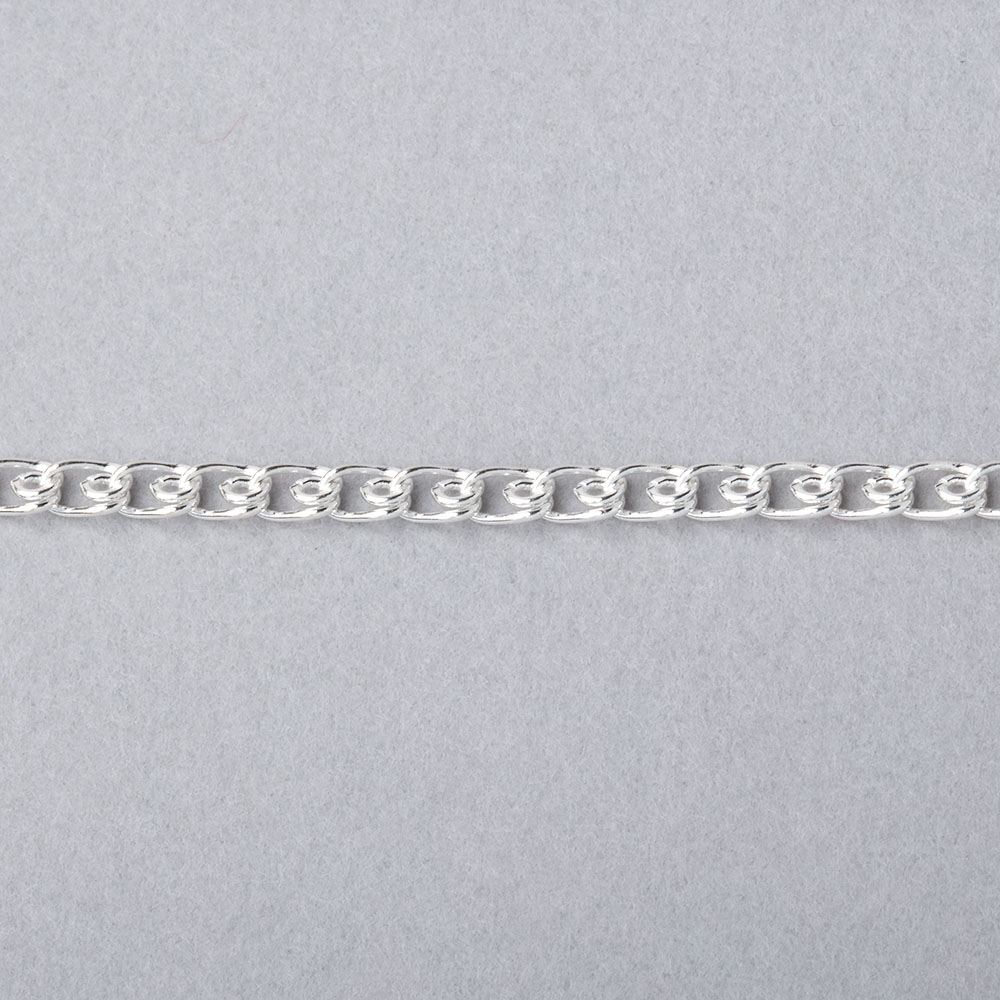 3 Feet - 3mm Silver plated Loop Link Chain - Beadsofcambay.com