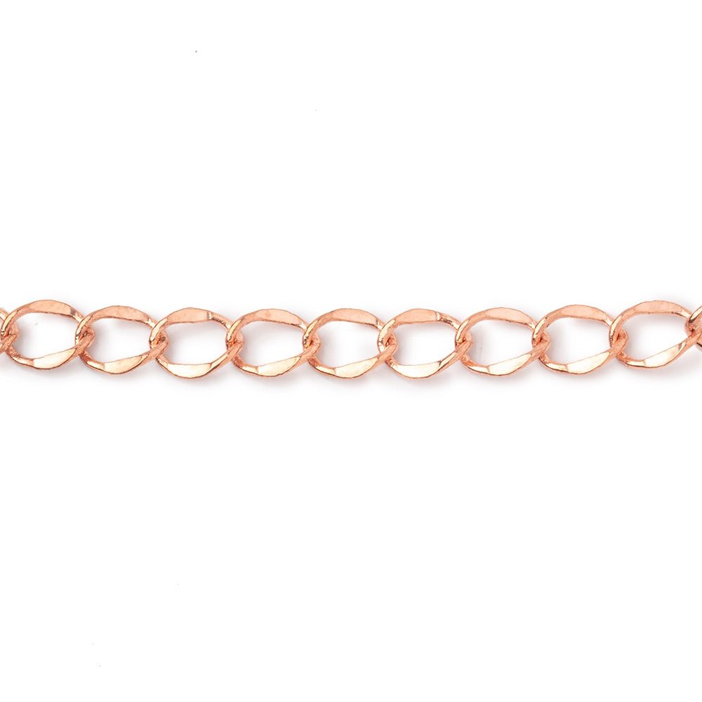 3 Feet - 4mm Rose Gold plated Twist Oval Link Chain - Beadsofcambay.com
