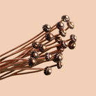 3 inch length Copper Headpin 26 gauge, Fluted Ball Head 3mm diameter, 22 pieces per bag - Beadsofcambay.com