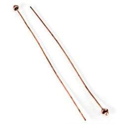 3" length Copper Headpin Button 22 gauge Set of 22 - Beadsofcambay.com