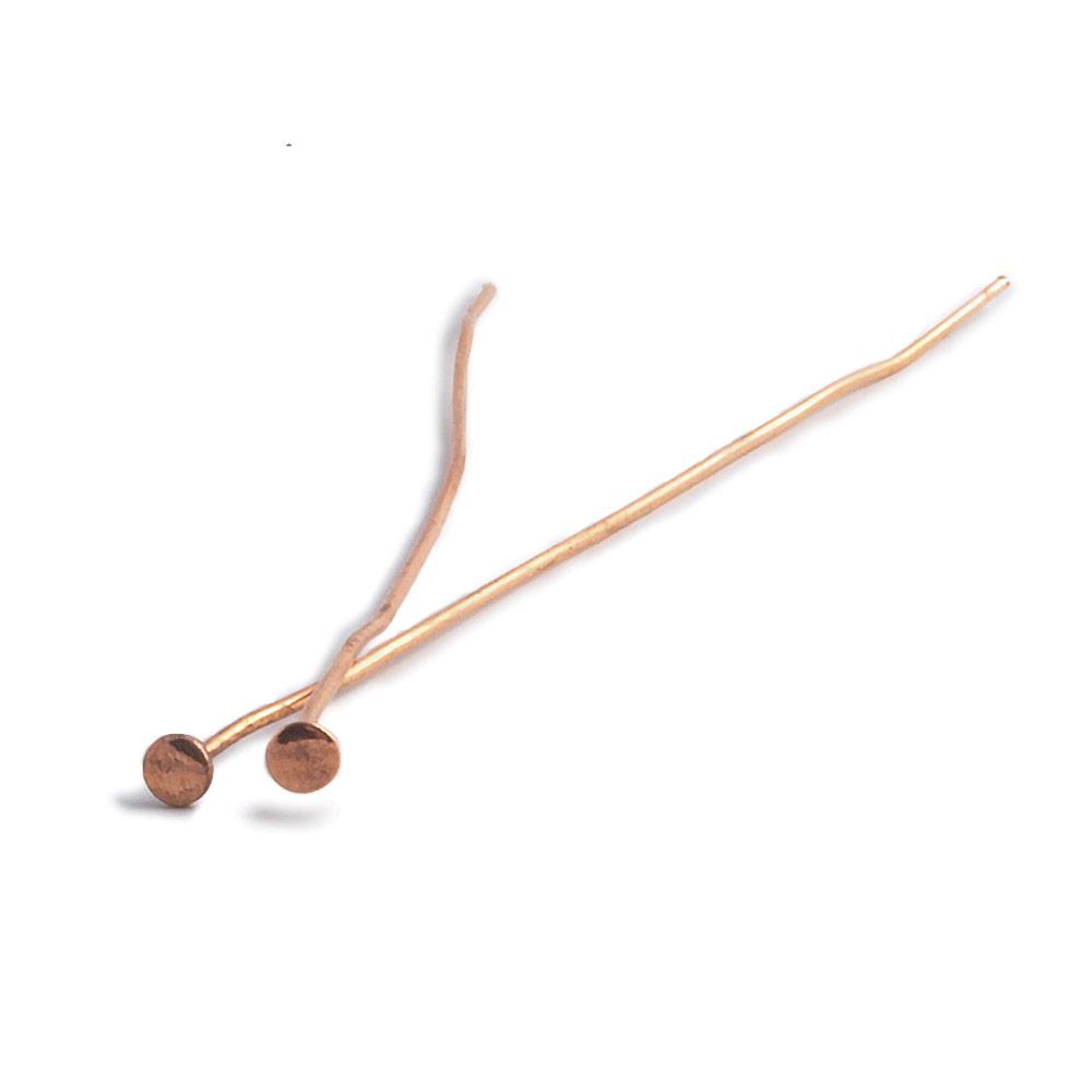 3" length Copper Headpin Round 22 Guage 22 pcs per bag - Beadsofcambay.com