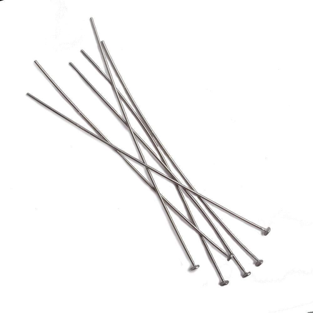3" length Disc Headpin Black Gold plated .925 Silver, 22 Gauge Wire, 10 pieces per Bag - Beadsofcambay.com