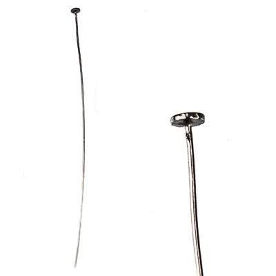 3" length Disc Headpin Black Gold plated .925 Silver, 22 Gauge Wire, 10 pieces per Bag - Beadsofcambay.com