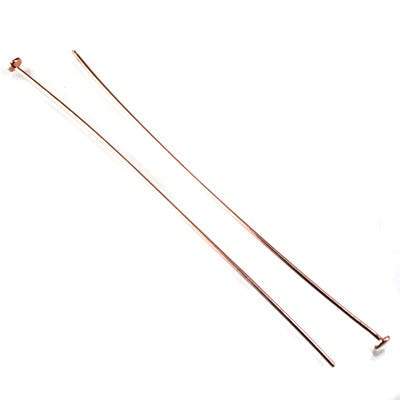 3" length Rose Gold Disc Headpin 22 Gauge Wire 10 pieces per Bag - Beadsofcambay.com