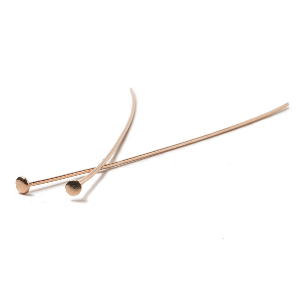 3" length Rose Gold Disc Headpin 22 Gauge Wire 10 pieces per Bag - Beadsofcambay.com