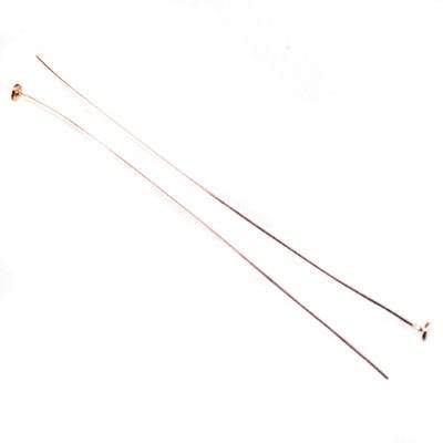 3" length Rose Gold Disc Headpin 26 Gauge Wire 10 pieces per Bag - Beadsofcambay.com