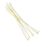 3" length Vermeil Disc Headpin, 24 Gauge Wire, 10 pieces per Bag - Beadsofcambay.com