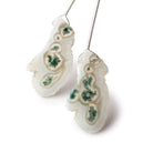 30-33mm Peacock Solar Quartz Plain Slice Beads Set of 2 - Beadsofcambay.com