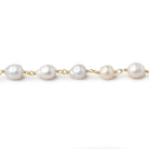 6x5-8x6mm White Petite Ultra Baroque Pearls on Vermeil Chain - BeadsofCambay.com